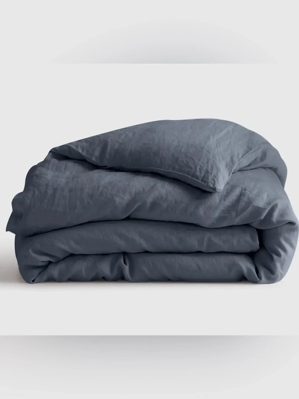 Quince European Linen 1 Piece Duvet Cover, Twin (Nightfall)